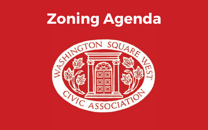 Washington Square West Civic Association Jan. 23 Zoning Committee Agenda: